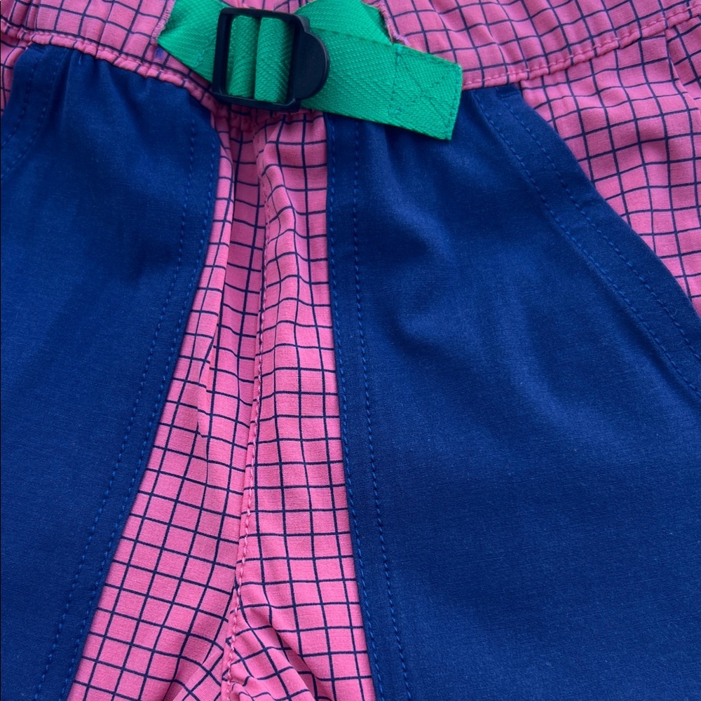 Hanna Andersson Coloblock Red and Navy Camp Grid Shorts::NWT::2T - Picture 3 of 7